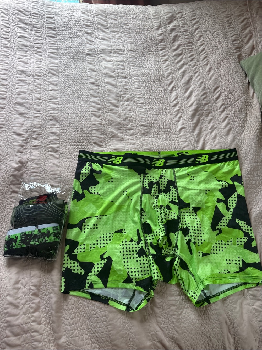 New Balance Men’s 3 Neon Green Camo Boxer Briefs